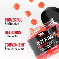 Test X180 Gummies Booster de testosterona | Gomitas de testosterona con sabor a ponche de bayas
