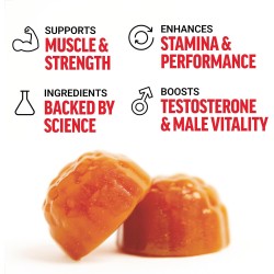Test X180 Gummies Booster de testosterona | Gomitas de testosterona con sabor a ponche de bayas