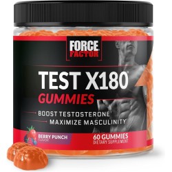 Test X180 Gummies Booster de testosterona | Gomitas de testosterona con sabor a ponche de bayas