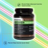 Suplemento post-entreno con proteína whey, BCAA y granada para recuperación muscular. Sabor chocolate.