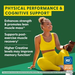 Creatina micronizada sin sabor, antes o después del entrenamiento. Soporte físico y mental. Certificada por NSF.
