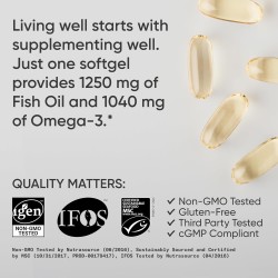 Sports Research Aceite de pescado Omega 3 de triple fuerza | Con omega 3 y libre de gluten