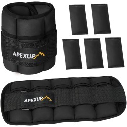 APEXUP 10lbs/Pair Adjustable Ankle Weights for Women and Men, Modularized Leg Weight Straps for Yoga, Walking, Running,