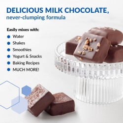 BioTrust Proteína: suero y caseína de vacas alimentadas con pasto. Sin gluten, soya, hormonas ni OMG. Sabor chocolate.