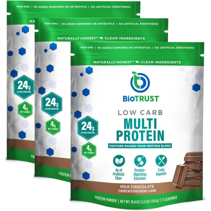 BioTrust Proteína: suero y caseína de vacas alimentadas con pasto. Sin gluten, soya, hormonas ni OMG. Sabor chocolate. BioTrust Proteína: suero y caseína de vacas alimentadas con pasto. Sin gluten, soya, hormonas ni OMG. Sabor chocolate.