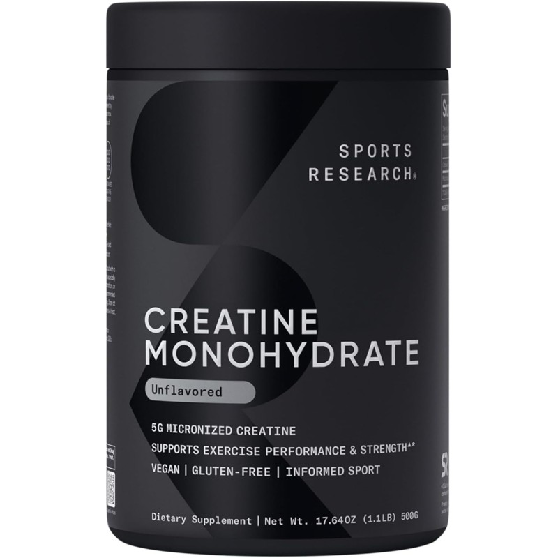 Sports Research Monohidrato de creatina | Mejora el rendimiento y recuperacion de entrenamiento. Sports Research Monohidrato de creatina | Mejora el rendimiento y recuperacion de entrenamiento.