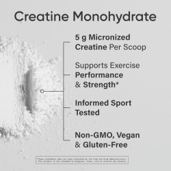 Sports Research Monohidrato de creatina | Mejora el rendimiento y recuperacion de entrenamiento.