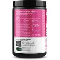 Optimum Nutrition Amino Energy: BCAA + cafeína natural de té y café verde. Energía y enfoque. Sabor sandía. 30 porciones.