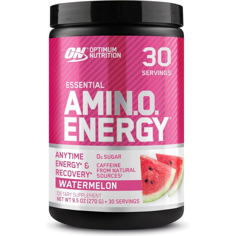 Optimum Nutrition Amino Energy: BCAA + cafeína natural de té y café verde. Energía y enfoque. Sabor sandía. 30 porciones. Optimum Nutrition Amino Energy: BCAA + cafeína natural de té y café verde. Energía y enfoque. Sabor sandía. 30 porciones.
