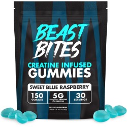 BEAST BITES - Gomitas de creatina | Gomitas de creatina con sabor a  frambuesa azul
