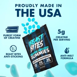 BEAST BITES - Gomitas de creatina | Gomitas de creatina con sabor a  frambuesa azul