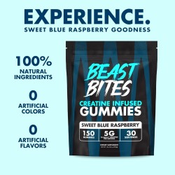 BEAST BITES - Gomitas de creatina | Gomitas de creatina con sabor a  frambuesa azul