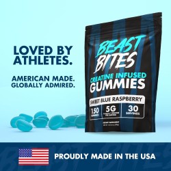 BEAST BITES - Gomitas de creatina | Gomitas de creatina con sabor a  frambuesa azul