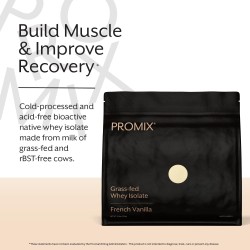 Promix Proteína de suero natural, alimentado con pasto. Sabor vainilla. Ideal para batidos, post-entreno y repostería.
