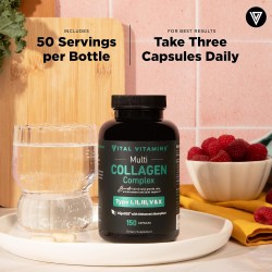 Vital Vitamins - Píldoras de colágeno múltiple | Antienvejecimiento y alimentado con pasturas