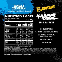 Mutant Mass Extreme Gainer - Proteína de suero en polvo | Limpio de calorias y construccion de tamaño muscular