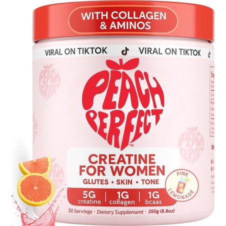 Peach Perfect Creatina para mujeres aumento de glúteos, constructor muscular, impulso de energía
