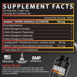 Nutrex Research Anabol Ripped – Constructor muscular anabólico para hombres, suplemento 2 en 1 para construir músculo y definir