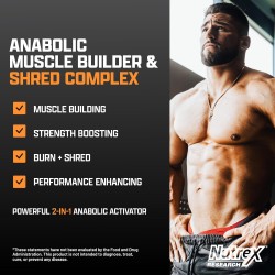 Nutrex Research Anabol Ripped – Constructor muscular anabólico para hombres, suplemento 2 en 1 para construir músculo y definir