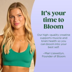 Bloom Nutrition Ceatina en polvo, 0.18 oz por porción, apoya la recuperación muscular, fuerza, resistencia, antes o después del
