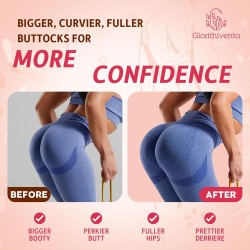 Booty Gummies para Mujeres con CurvaBoost y Creatina | Veganas, sin azúcar, sabor durazno, 60 gomitas para glúteos y curvas