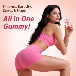 Booty Gummies para Mujeres con CurvaBoost y Creatina | Veganas, sin azúcar, sabor durazno, 60 gomitas para glúteos y curvas