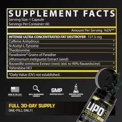 Nutrex Research Lipo6 Black Intense Ultra Concentrate, quemador de grasa abdominal termogénico para hombres y mujeres