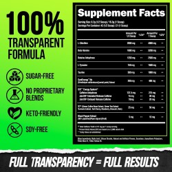ALPHA LION Superhuman - Polvo de preentrenamiento | Suplemento para energia y enfoque