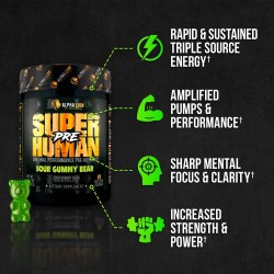 ALPHA LION Superhuman - Polvo de preentrenamiento | Suplemento para energia y enfoque