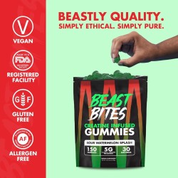 BEAST BITES - Gomitas de creatina - 0.18 oz de monohidrato de creatina por porción