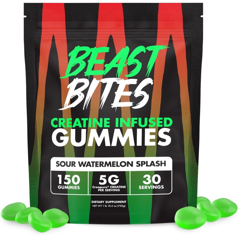 BEAST BITES - Gomitas de creatina - 0.18 oz de monohidrato de creatina por porción BEAST BITES - Gomitas de creatina - 0.18 oz de monohidrato de creatina por porción