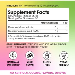 Creatina para mujeres Fit & Lean complejo En polvo con GAA, rendimiento muscular, retención de agua reducida