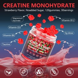 Gomitas de monohidrato de creatina, 5000 mg para mujeres y hombres