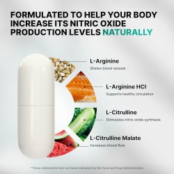 Nature's Pure Blend Suplementos de óxido nítrico |Apoyo cardíaco y refuerzo de circulación