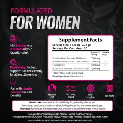 Creatina para mujer – Suplemento de construcción de glúteos con colágeno y BCAA