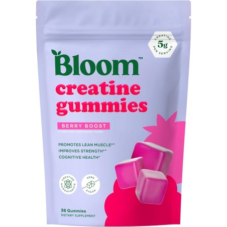 gomitas de creatina sin azúcar para entrenamiento, fuerza, salud cognitiva y apoyo muscular magro, sin gluten y sin OMG, Berry B