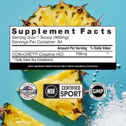 CON-CRET Creatina HCl en polvo | Apoyo de energía muscular, cognitiva y celular