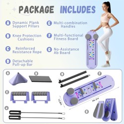 Juego de pilates reformador, 7 en 1 para entrenamiento en casa