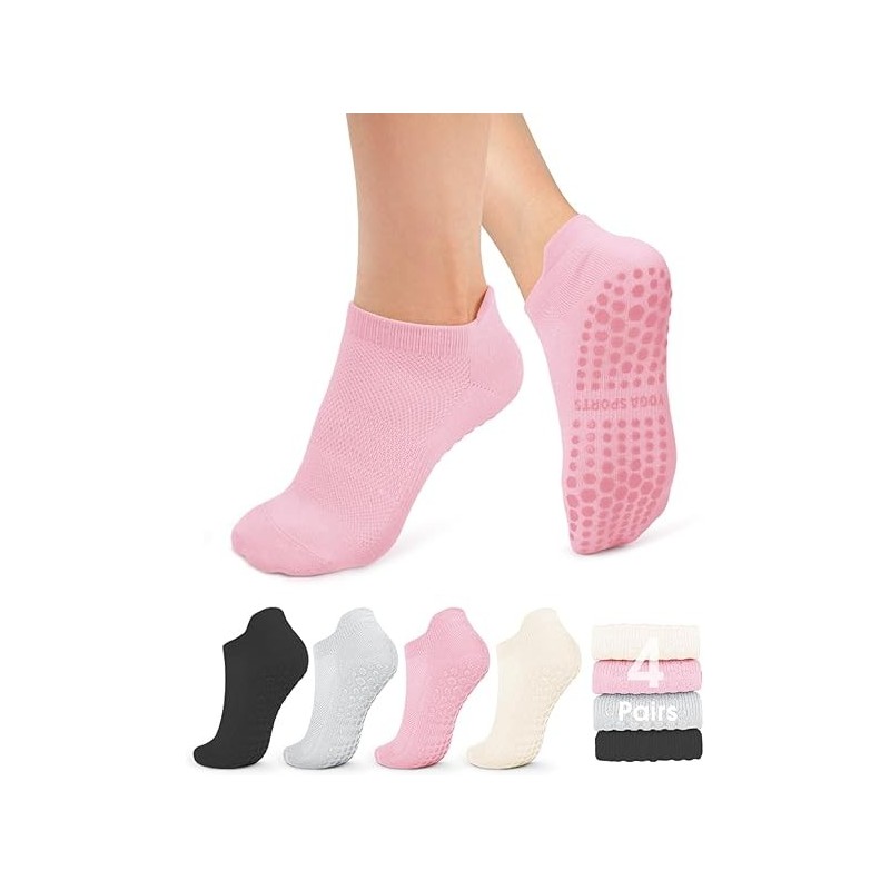 YeuG 4/6 pares de calcetines de pilates | Calcetines antideslizantes para pilates