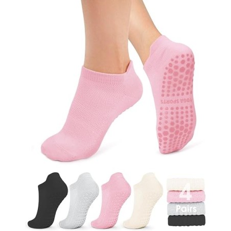 YeuG 4/6 pares de calcetines de pilates | Calcetines antideslizantes para pilates
