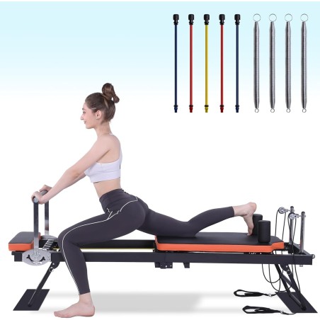 Reformador de pilates, máquina y equipo de pilates plegable Dpiolrcag para uso doméstico y entrenamiento de gimnasio