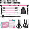 Kit de barra de pilates con bandas de resistencia, barra de pilates multifuncional para mujeres y hombres