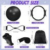 Poen Juego de 18 anillos de pilates para el hogar, juego de anillos de pilates y pelota para mujer Poen Juego de 18 anillos de pilates para el hogar, juego de anillos de pilates y pelota para mujer