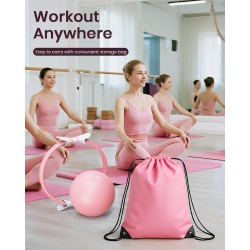 Juego de anillos de pilates para mujer, equipo de pilates de entrenamiento en casa con bandas de resistencia