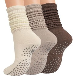 Calcetines de pilates de agarre para mujer, calcetines de yoga con agarre para barre entrenamiento, hospital, calcetines largos