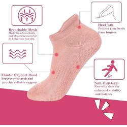 Calcetines antideslizantes para pilates, calcetines de yoga atléticos con empuñaduras para mujer,