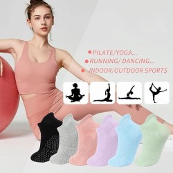 Calcetines antideslizantes para pilates, calcetines de yoga atléticos con empuñaduras para mujer,