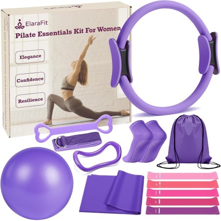 Kit de Pilates para Mujer, Equipo de Pilates, Set de Aros y Pelotas