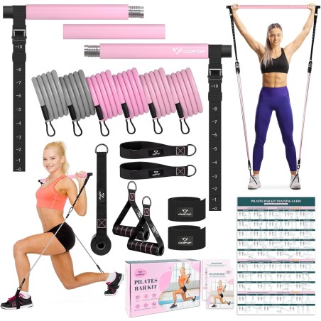 Kit de barra de pilates con bandas de resistencia