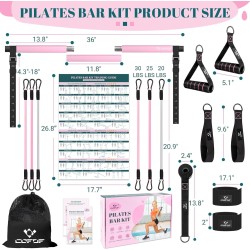Kit de barra de pilates con bandas de resistencia